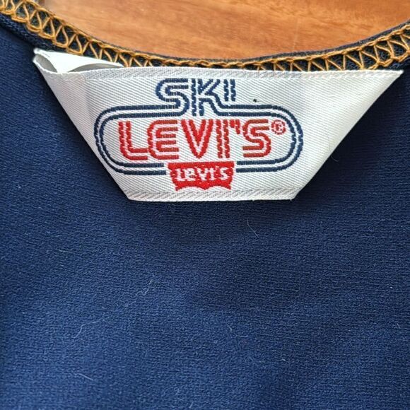 Levi's Vtg 70s Ski Bib Denim Blue Jean Snow Suit Overalls Apres Womens 10/12 - Picture 11 of 16